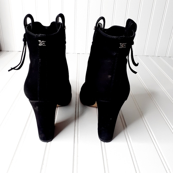 Sam Edelman Western Black Suede Leather Booties E876 - Picture 7 of 15